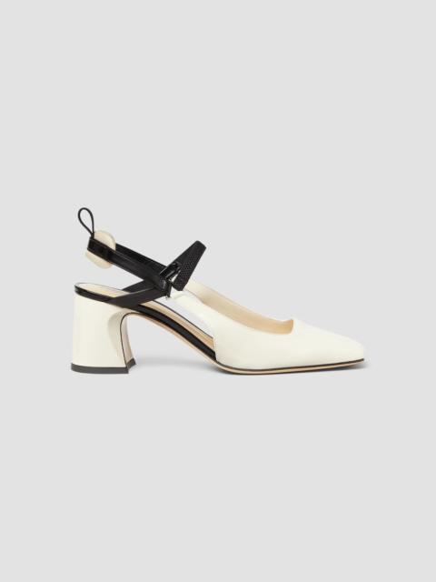 FENDI Women's Colibrì Quadra Patent Leather 65MM Slingback Pumps - Off White