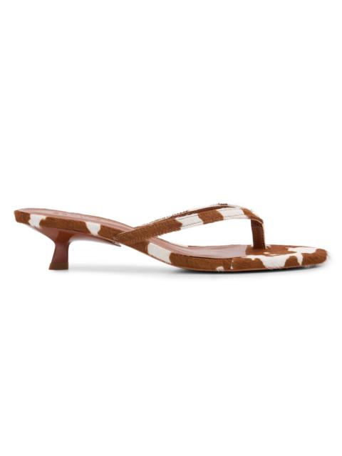 SCHUTZ Women's Carolyn 50MM Printed Hair-on-Hide Sandals - Pearl Pony
