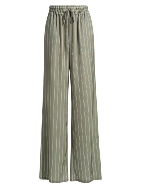 RAMY BROOK Women's Sylvie Striped Wide-Leg Pants - Safari Green Seaside