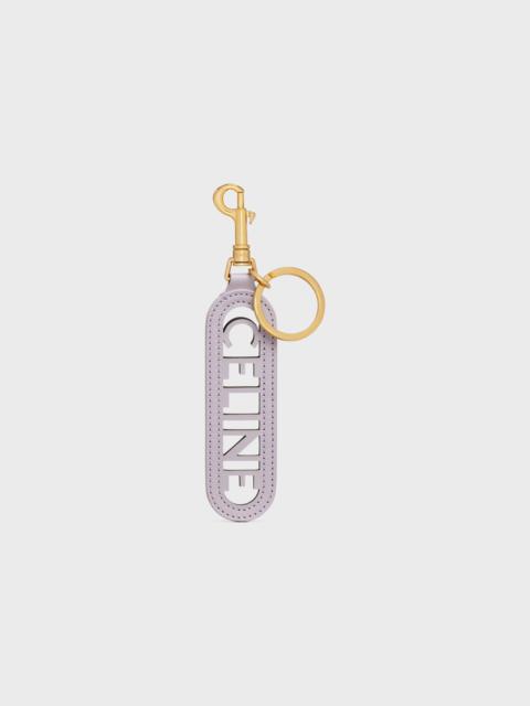 PERFORATED KEYRING CHARM CELINE in SMOOTH CALFSKIN with Gold FInishing