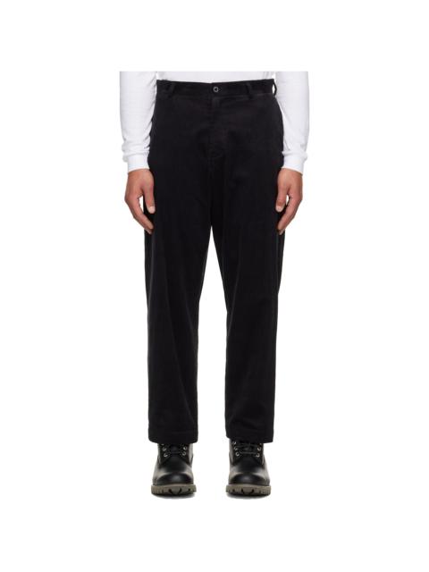 NEIGHBORHOOD Black Corduroy Plain Trousers