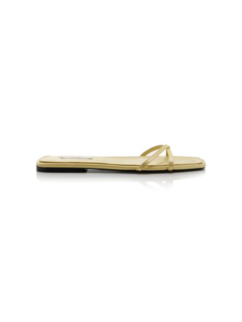 Totême Satin Slide Sandals yellow