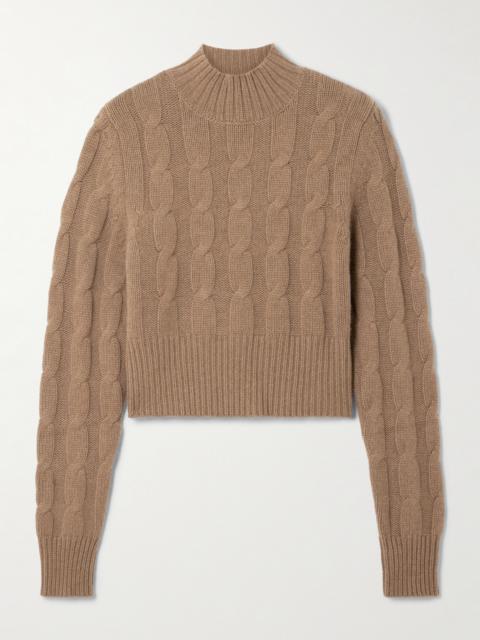 LE KASHA Murano Cropped Cable-knit Organic Cashmere Turtleneck Sweater