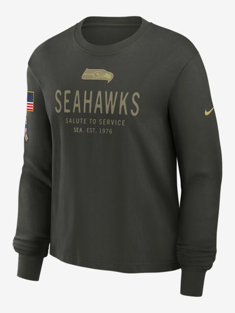Nike Seattle Seahawks Salute to Service Sideline Women's Nike Dri-FIT NFL Long-Sleeve T-Shirt