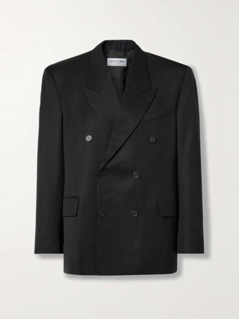 Double-breasted wool-twill blazer