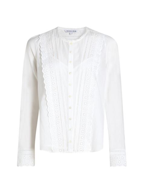 VERONICA BEARD Women's Clermont Lace Cotton Blouse - White