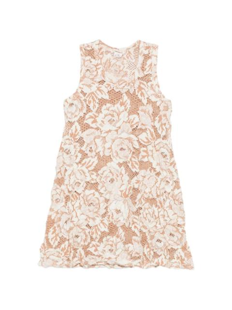 Comme Des Garçons floral-lace sleeveless T-shirt