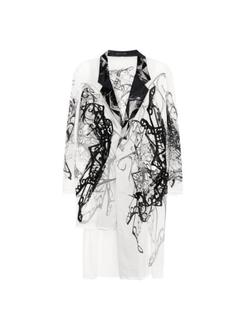 Yohji Yamamoto graphic-print coat