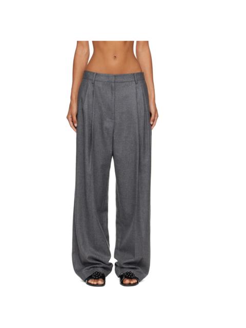 LE17SEPTEMBRE Gray Tuck Tailored Wool Trousers