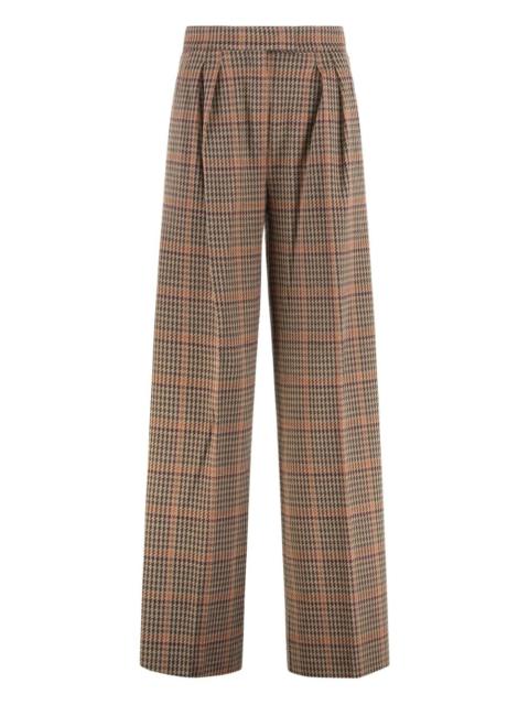 Seggio pleated Prince-of-Wales trousers