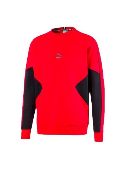 PUMA Tfs logo Casual Sports Pullover Round Neck Red 597328-11