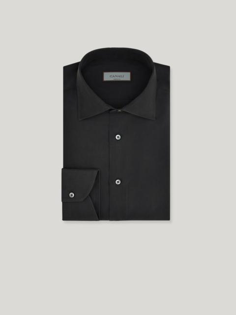 REGULAR FIT SHIRT IN BLACK SILK