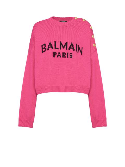 Balmain Balmain logo cropped knit jumper