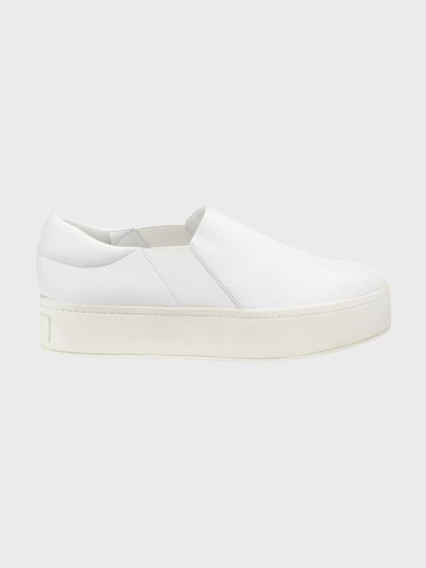 Vince Warren Leather Platform Skate Sneakers, Plaster White
