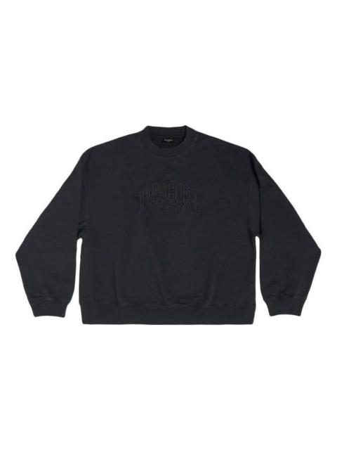 BALENCIAGA Balenciaga Cities Paris Embroidered Logo Sweatshirt 'Black' 697869TLVL81000