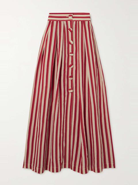 DESTREE Irving striped faille maxi skirt