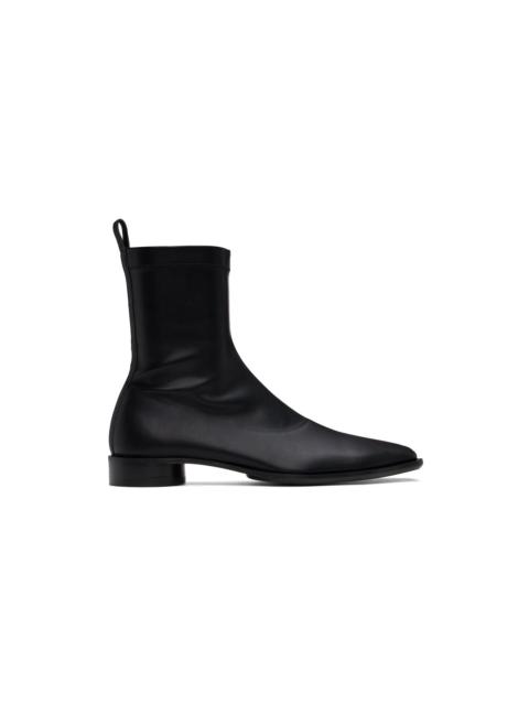 MM6 Maison Margiela Black Zip Leather Boots