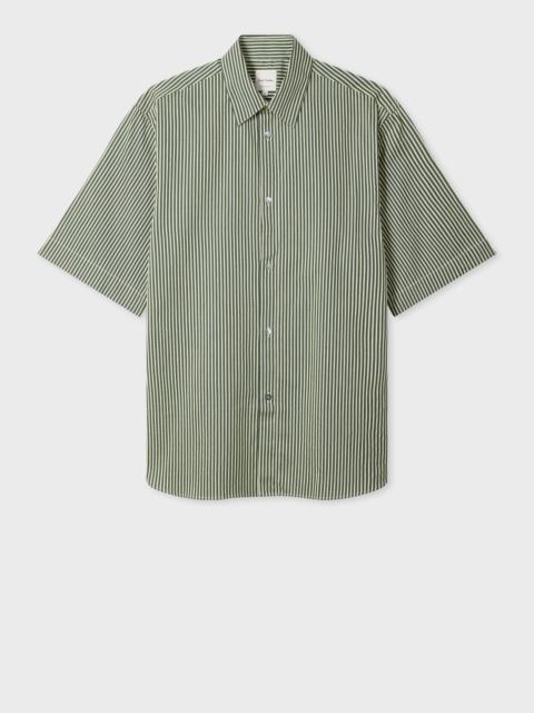 Paul Smith Green Stripe Oversized Cotton-Silk Shirt