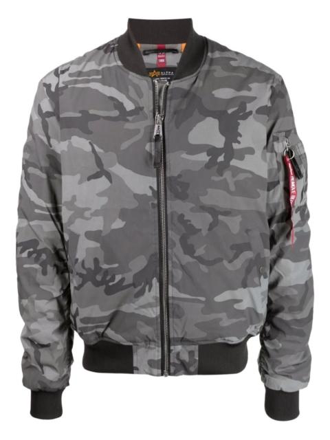 ALPHA INDUSTRIES camouflage-print bomber jacket