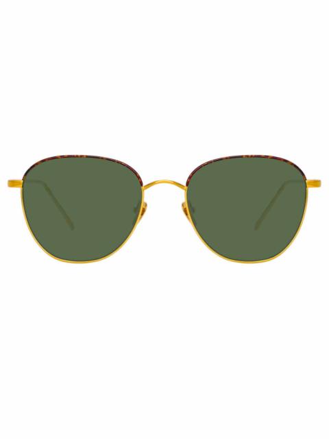 THE RAIF | SQUARE SUNGLASSES IN GREEN / YELLOW GOLD FRAME (C19)