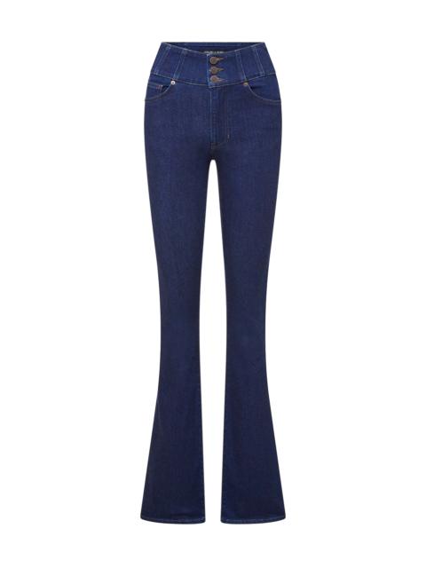 VERONICA BEARD BEVERLY CORSET WAIST SKINNY-FLARE JEAN