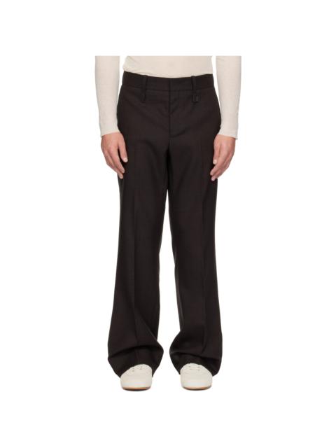 Wooyoungmi Brown Semi-Wide Wool Trousers