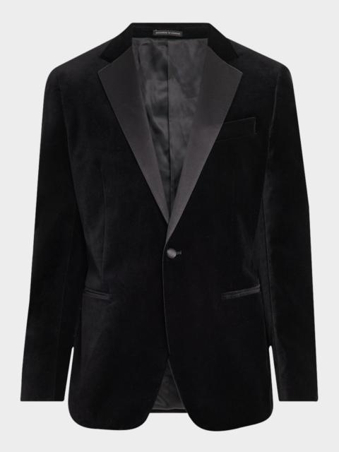 REISS Men's Ace Velvet Satin-Trim Blazer