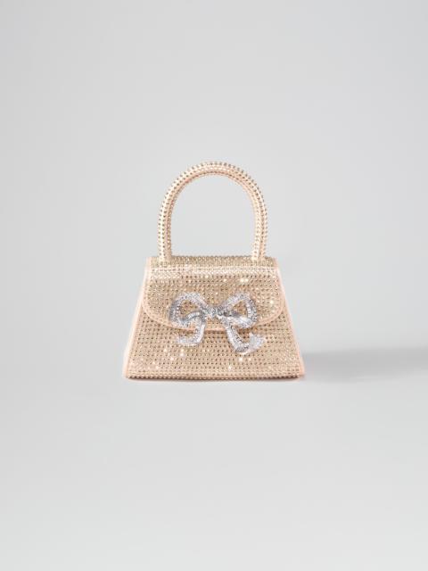 self-portrait Gold Rhinestone Micro Bow Bag