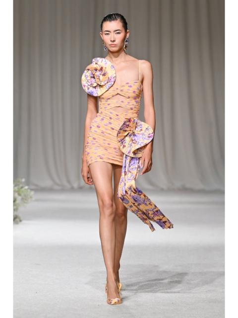 PatBO PEONY DOTS DRAPED MINI DRESS (RUNWAY)