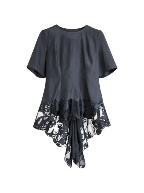 Alexander McQueen lace short-sleeved blouse