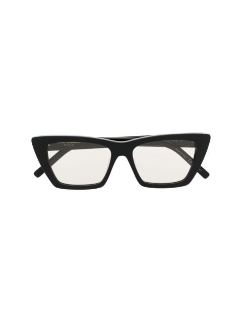 SAINT LAURENT logo-lettering cat-eye sunglasses