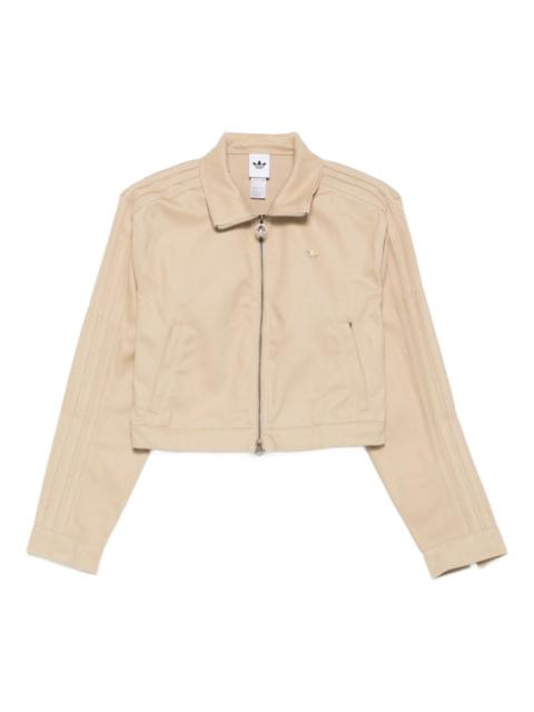 adidas three-stripe zip-up cropped jacket