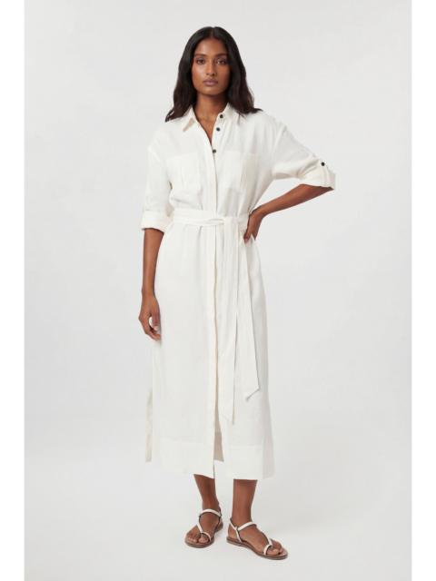 KAREN MILLEN Viscose Linen Woven Belted Shirt Dress