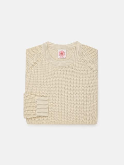 J. PRESS NATURAL SHAKER KNIT COTTON CREW NECK SWEATER - TRIM FIT