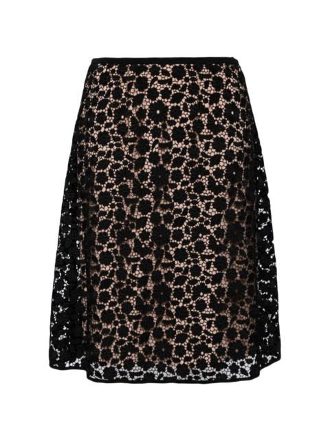 N°21 floral-lace midi skirt