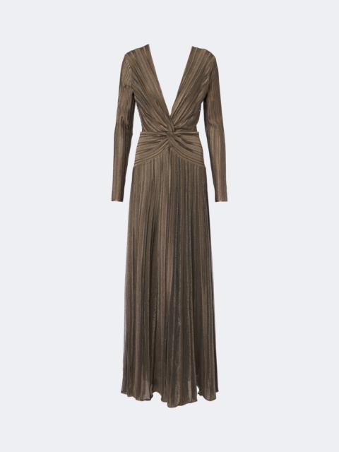 Ralph Lauren Dabney pleated silk-blend lamé gown