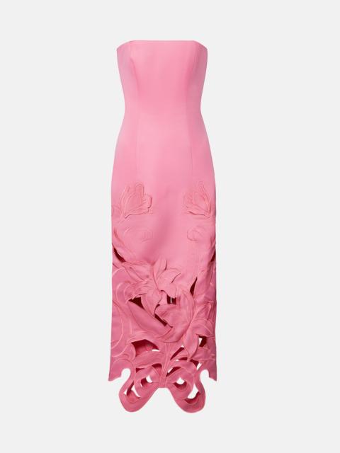 LEO LIN Rayna floral-appliqué bustier gown