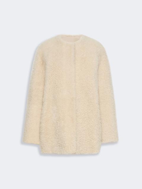 Max Mara FOGLIA Sheepskin coat - ALBINO