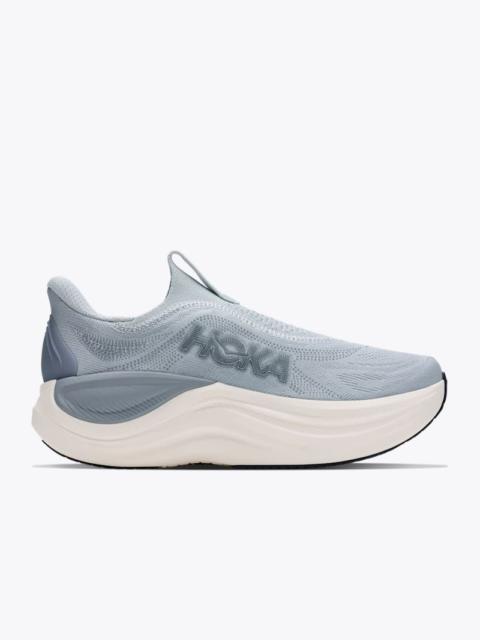HOKA Women's Skyward Laceless Shoes in Mineral Blue/Washed Blue