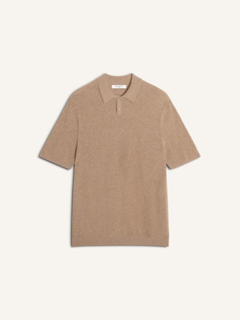 Maison Kitsuné TEXTURED MERINO COTTON SHORT SLEEVE POLO