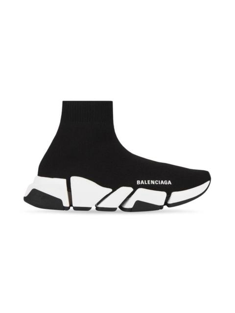 BALENCIAGA Women's Speed 2.0 Recycled Knit Sneaker Bicolor Sole in Black/white