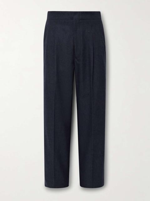 Joetsu Straight-Leg Pleated Virgin Wool, Cotton and Cashmere-Blend Twill Trousers