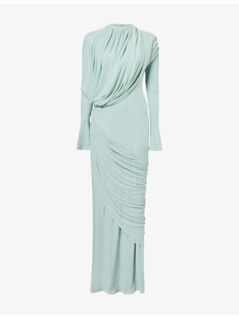 deme Donna Draped Stretch-Jersey Maxi Dress
