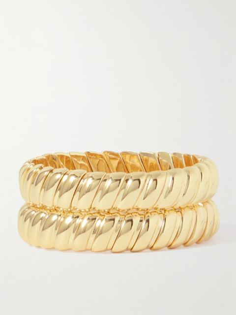 ROXANNE ASSOULIN The Cobra Set Of Two Gold-tone Bracelets