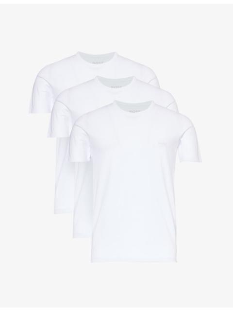 BOSS Crewneck Brand-Embroidered Pack of Three Cotton-Jersey T-Shirts