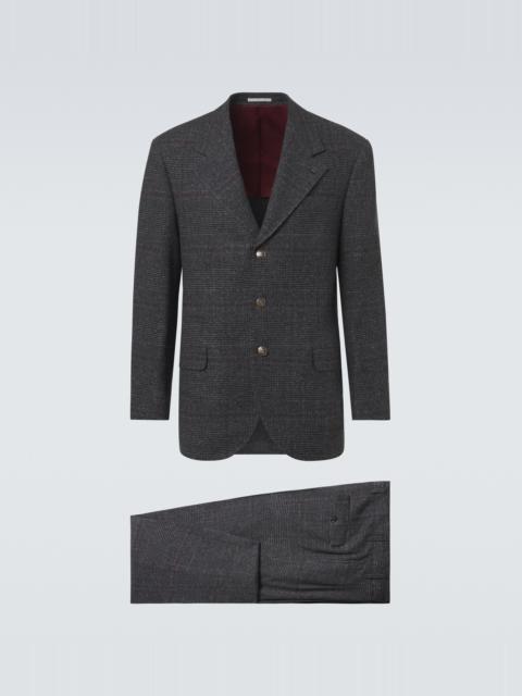 Brunello Cucinelli Checked silk, wool, and cashmere suit