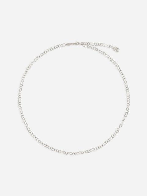 Twisted wire chain necklace in white gold 18Kt