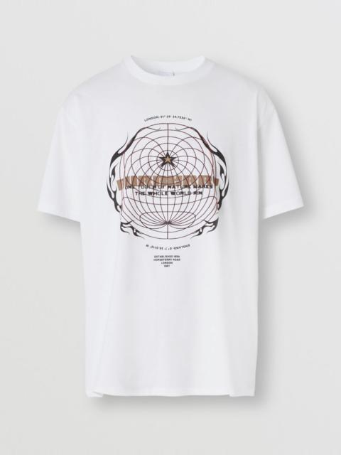 Globe Graphic Print Cotton Oversized T-shirt