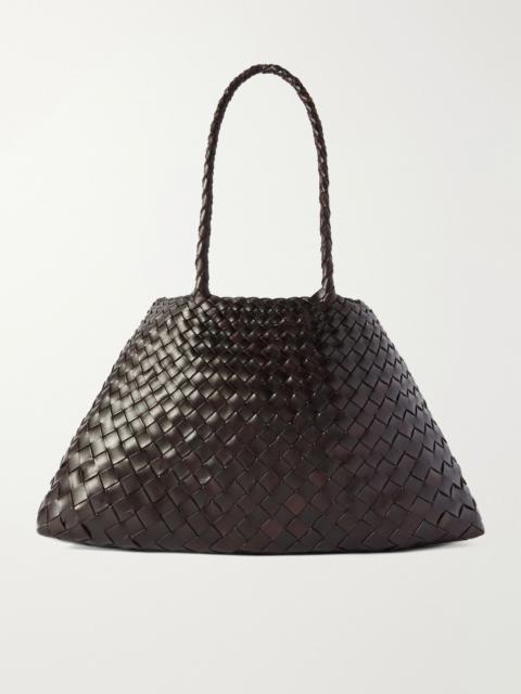 DRAGON DIFFUSION Santa Croce Big woven leather tote Dark brown