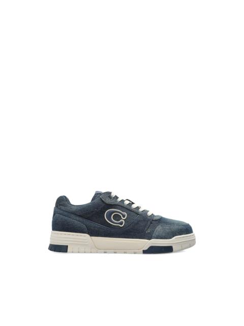 COACH denim-effect logo-patch sneakers